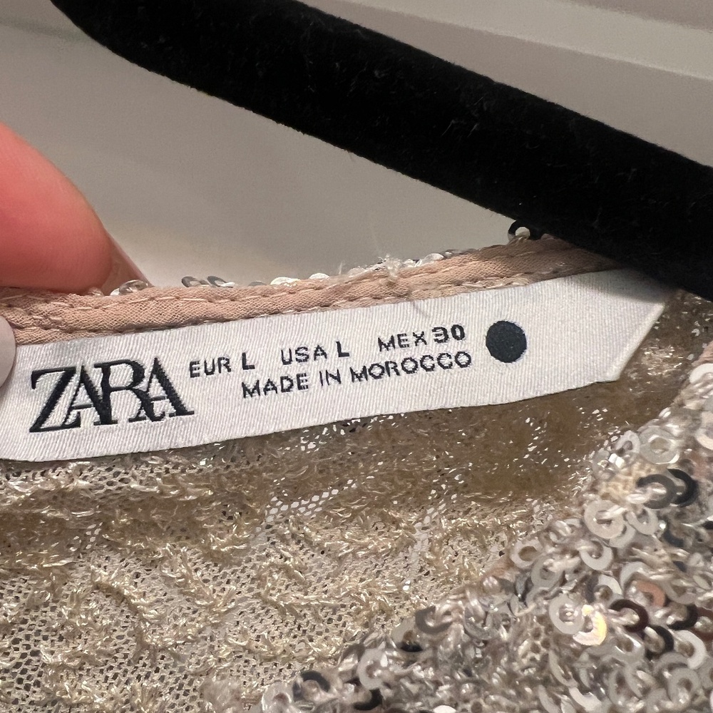 Zara Sparkle Sequin Shoulder Pads  Dress ZW COLLECTION - Picture 15 of 16